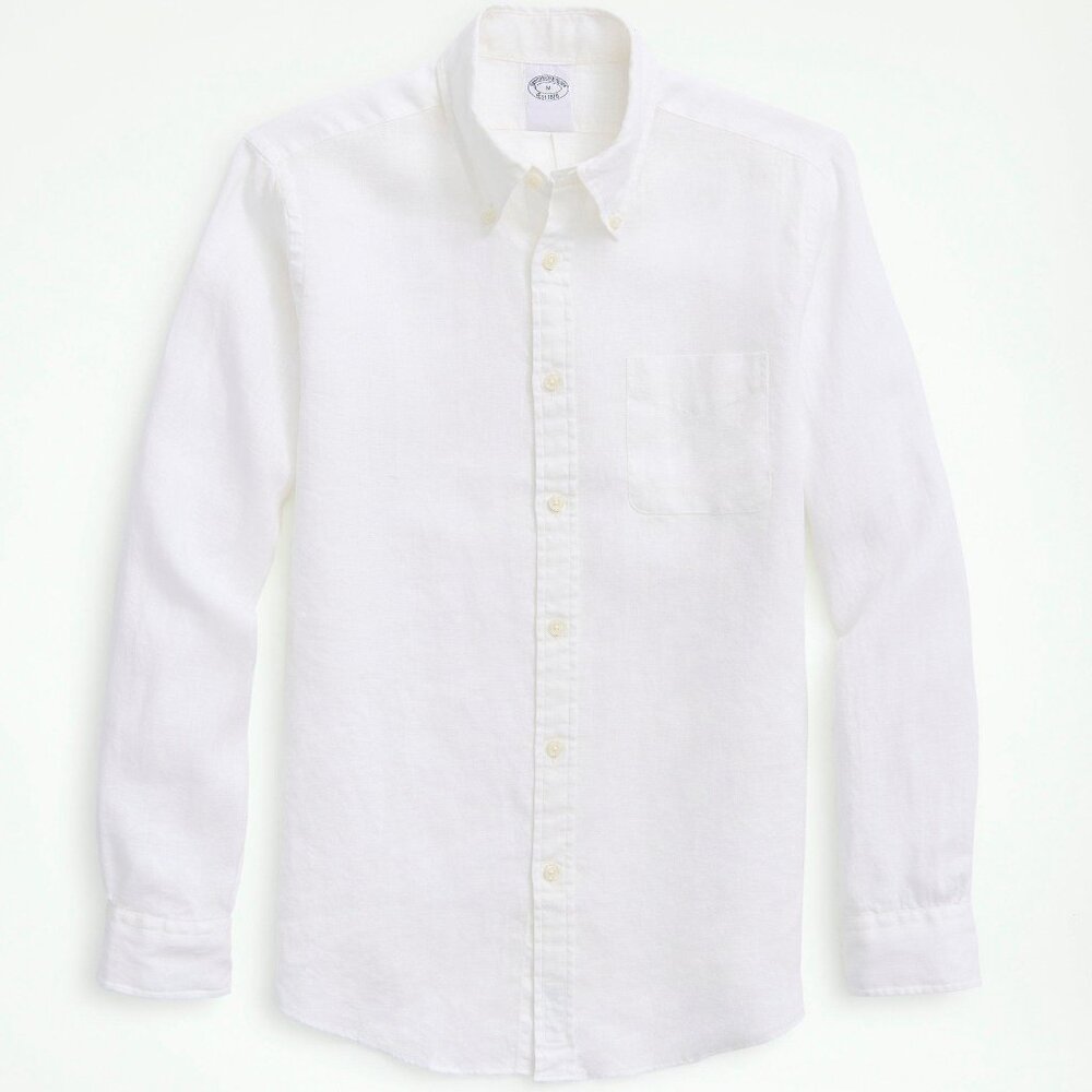 Brooks Brothers Men’s Linen Sport Shirt Long Sleeve Sz S Slim NWT